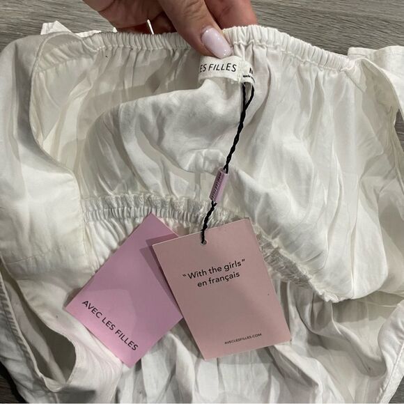 Avec Les Filles White Rushed Tank Top - Picture 7 of 7